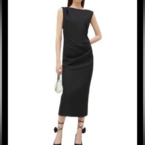 Marella BOLIVAR Dress Sheath Midi SZ 2 Dark Gray NWT $455 Sleeveless ITALY Luxe